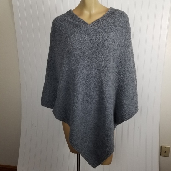 Mia & Tess Women's Poncho Gray Quiet Luxury Basic Soft Layer Comfyluxe Warm OS - Picture 2 of 8